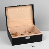 Подставка для украшений «Шкатулка» съёмная подставка,17×23×8,5 см, цвет чёрный Подставка для украшений «Шкатулка» съёмная подставка,17×23×8,5 см, цвет чёрный