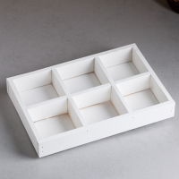 Кашпо деревянное 28&times;19&times;5 см "Six, 6 ячеек", белый Дарим Красиво