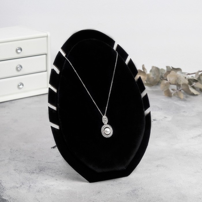 Подставка под кулоны, цепи «Овал» 5 мест, 20×1,5×28, цвет чёрный Подставка под кулоны, цепи «Овал» 5 мест, 20×1,5×28, цвет чёрный