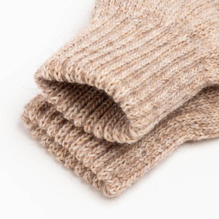 Новый год. Варежки двойные детские, цвет бежевый, размер 10 (0-3 года)