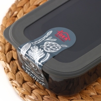 Набор пищевых контейнеров &laquo;Респект&raquo;, 3 шт: 400 мл, 700 мл, 1.2 л, цвет прозрачный, крышка серая