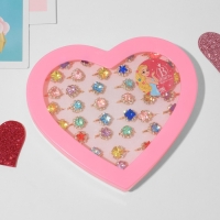 Кольца детские набор 36шт &laquo;Выбражулька&raquo; геометрия, форма МИКС, цвет МИКС в золоте, б-р