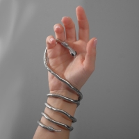 Колье-трансформер &laquo;Змея&raquo;, цвет чернёное серебро, 90 см