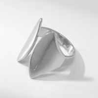 Кольцо металл &laquo;Тренд&raquo; два лепестка, цвет серебро, размер 18