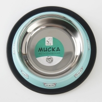 Миска металлическая для кошки с нескользящим основанием &laquo;Сытый котик - добрый котик&raquo;, 235 мл, 15х3.5 см