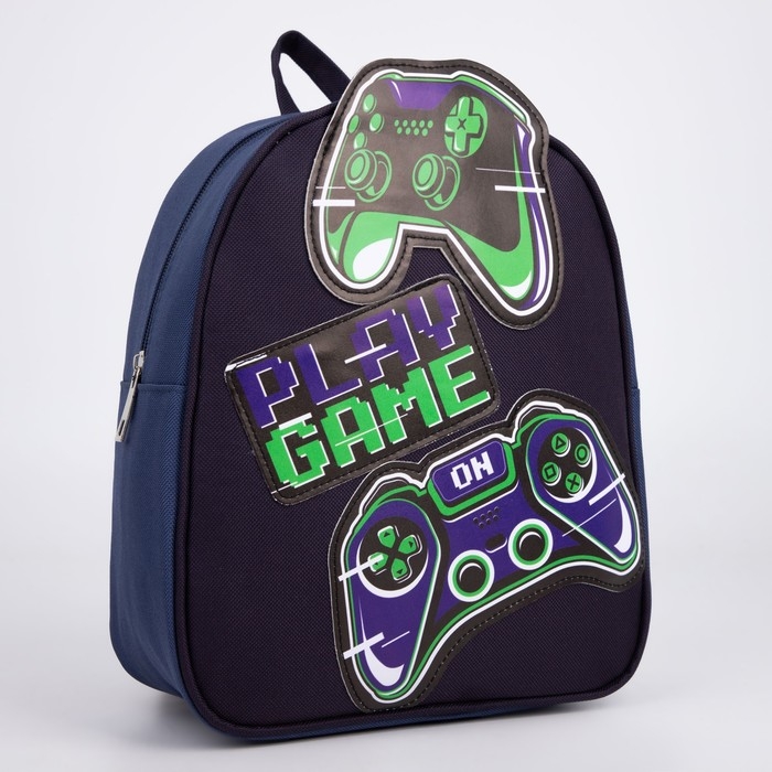 Рюкзак школьный текстильный &laquo;Джойстик&raquo;, с нашивками, 27х23&times;10 см