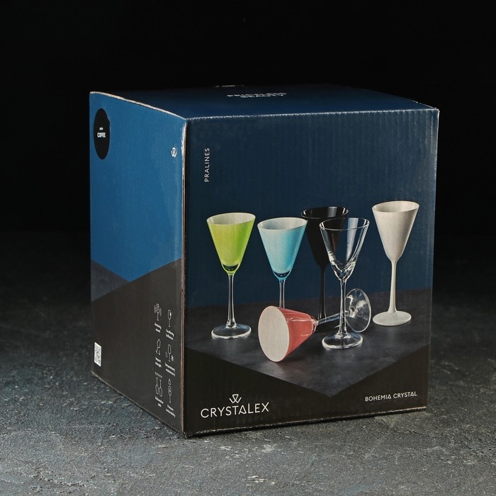 Набор рюмок &laquo;Пралайн&raquo;, 90 мл, 4 шт, цвет чёрный