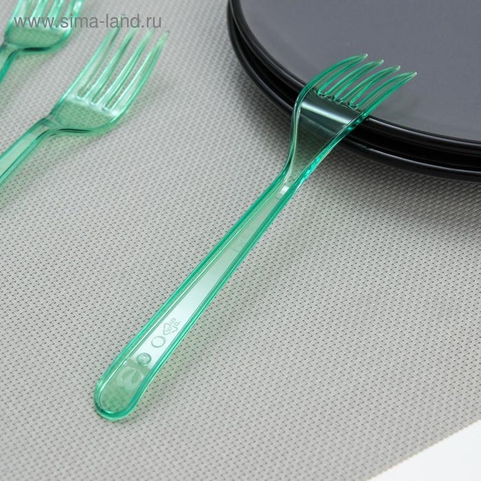 Набор пластиковых одноразовых вилок 18 см, 10 шт, цвет салатовый Набор пластиковых одноразовых вилок 18 см, 10 шт, цвет салатовый