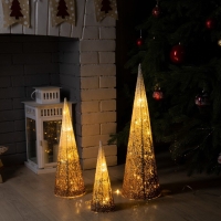 Светодиодная фигура «Бежевые конусы» 30, 45, 60 см, текстиль, металл, 220 В, свечение тёплое белое Светодиодная фигура «Бежевые конусы» 30, 45, 60 см, текстиль, металл, 220 В, свечение тёплое белое