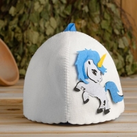 Шапка для бани с аппликацией "Афелия" Шапка для бани с аппликацией "Афелия"