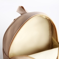 Рюкзак школьный из искусственной кожи с карманом NK 27х23х10 см, бежевый цвет Рюкзак школьный из искусственной кожи с карманом NK 27х23х10 см, бежевый цвет