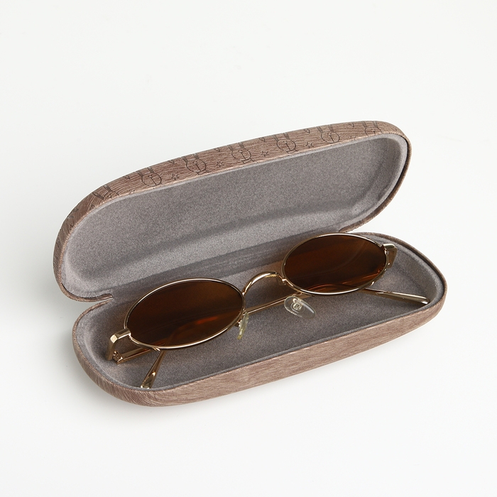 Футляр для очков на хлопушке «Выбражулька», длина 16 см, цвет коричневый Футляр для очков на хлопушке «Выбражулька», длина 16 см, цвет коричневый