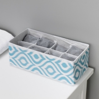 Органайзер для хранения белья Доляна &laquo;Лагуна&raquo;, 8 ячеек, 28&times;14&times;10 см, цвет бирюзовый