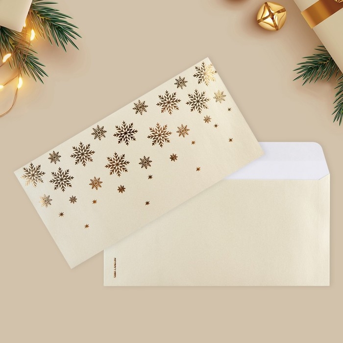 Конверт для денег, набор 10 штук, &laquo;С Новым годом&raquo;, тиснение, 22 х 11 см, Новый год