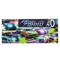 Машина &laquo;Ночные гонки&raquo;, металлическая, инерция, открываются двери, световые и звуковые эффекты, 1:32, цвет чёрный