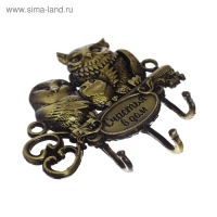 Ключница настенная &laquo;Счастья в дом&raquo;, три совы, 8,3 х 7 см.