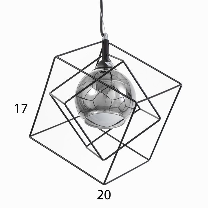 Люстра Люстра "Куб в кубе" 1х60Вт Е27 Чёрный 35х35х40(100)см