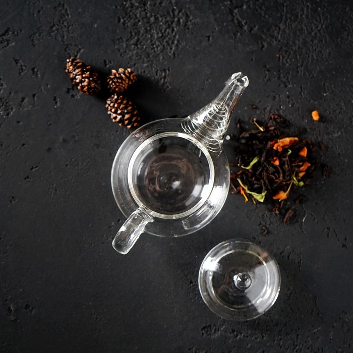 Чайник заварочный &laquo;Дамбо&raquo;, 100 мл, стекло, с металлическим ситом, прозрачный