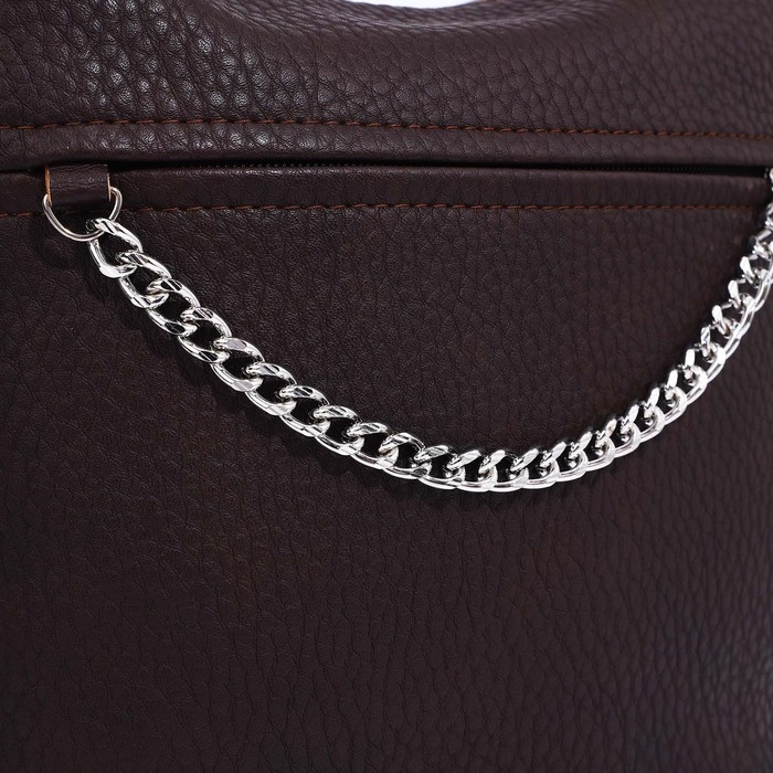 Сумка кросс-боди Janelli на молнии, 2 наружных кармана, цвет тёмно-коричневый