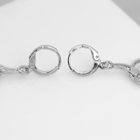 Новый год! Символ года 2025! Серьги металл &laquo;Змея&raquo; восемь, цвет белый в серебре