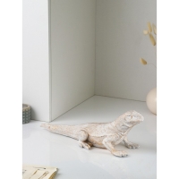 Фигура &laquo;Варан&raquo;, полистоун, 14 см, цвет бело-золотой