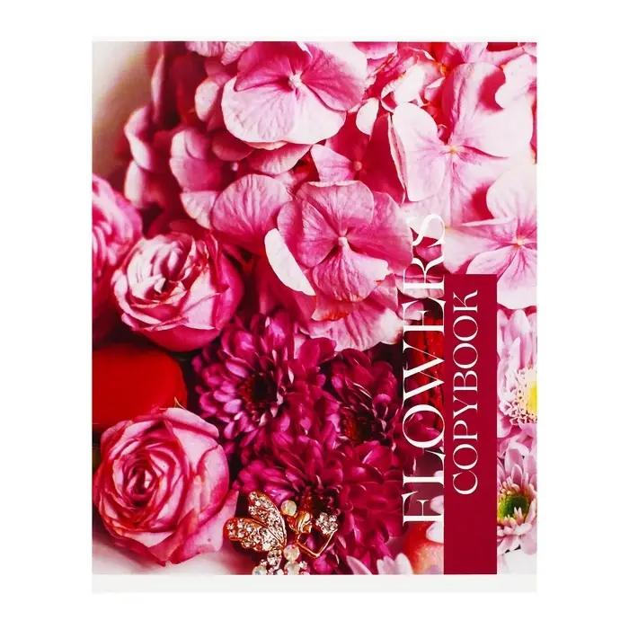 Тетрадь 48 листов в клетку Calligrata &laquo;Флористика&raquo;, обложка мелованный картон, блок №2, белизна 75% (серые листы), МИКС