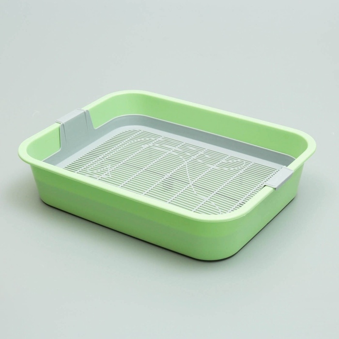 Туалет Туалет "Мур-мяу" для кошек, с сеткой, 33,2 х 25,6 х 7,2 см, зелёный