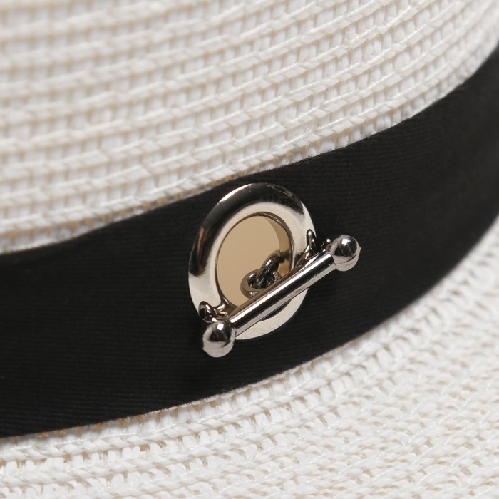 Шляпа женская с бусинами MINAKU цвет молочный, р-р 56-58 Шляпа женская с бусинами MINAKU цвет молочный, р-р 56-58