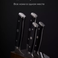Набор кухонных ножей с подставкой и точилкой Сook Master 5SS