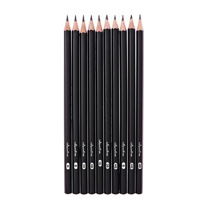 Набор карандашей чернографитных 10 штук (6В, 4В, 3В, 2В, В, В, НВ, НВ, Н, 2Н) Набор карандашей чернографитных 10 штук (6В, 4В, 3В, 2В, В, В, НВ, НВ, Н, 2Н)