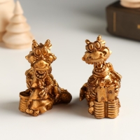 Фигурка полистоун &laquo;Бронзовый дракон в шарфике с монетами&raquo;, 4.8&times;4.3&times;6 см, МИКС