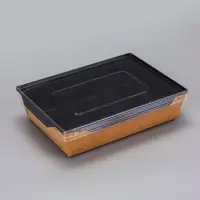 Контейнер с плоской крышкой, черный 1 л, 20 х 14 х 5,5 см