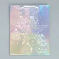 Пакет голографический &laquo;Звезда&raquo;, MS 18 х 23 х 10 см