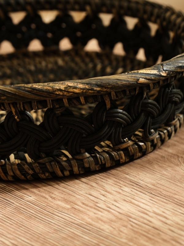 Корзинка плетеная ротанг, 22х22х6 см Корзинка плетеная ротанг, 22х22х6 см