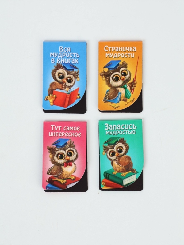 Закладки магнитные для книг, 4 шт &laquo;Закладки для тех, кто хочет большего&raquo;