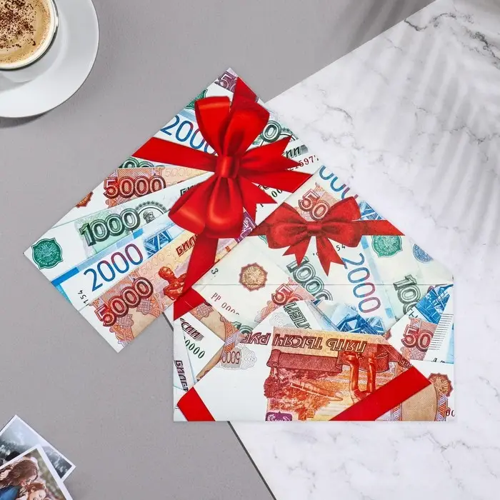 Конверт для денег "Бант" 16х8 см