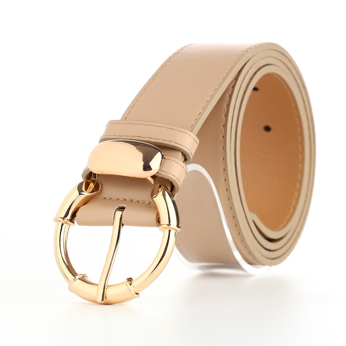 Ремень женский, ширина 4 см, винт, пряжка золото, цвет бежевый Ремень женский, ширина 4 см, винт, пряжка золото, цвет бежевый