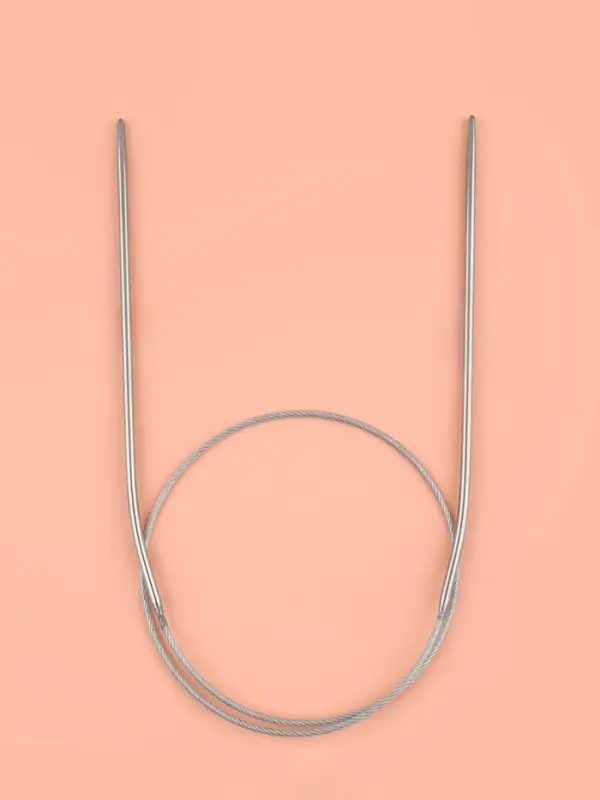 Спицы круговые, для вязания, с металлическим тросом, d=2 мм, 10/40 см