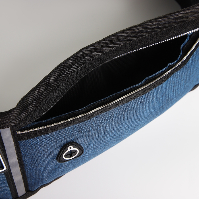 Поясная сумка на молнии, 3 отдела, цвет синий Поясная сумка на молнии, 3 отдела, цвет синий
