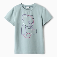 Футболка детская MINAKU "Gummy bear", цвет аквамарин, рост 104 см