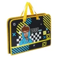 Папка с ручками А4, 340 х 245 х 35 мм, пластиковая, молния вокруг, Hatber "Влад А4"