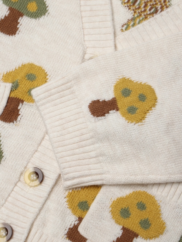 Кардиган Крошка Я Грибочки, р. 74-80 см, бежевый