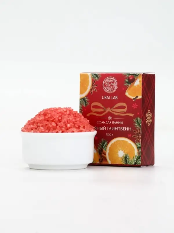 URAL LAB Арома Саунд Соль для ванны с ароматом пряного глинвейна, 100 гр
