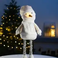 Фигура текстиль &laquo;Снеговик&raquo; 55-84 см, телеск-е ножки, 1LED, LR1130х3 (в компл.), Т/БЕЛЫЙ