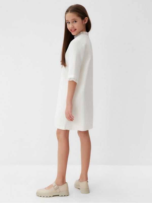 Платье нарядное детское MINAKU: PartyDress, цвет белый, рост 122 см