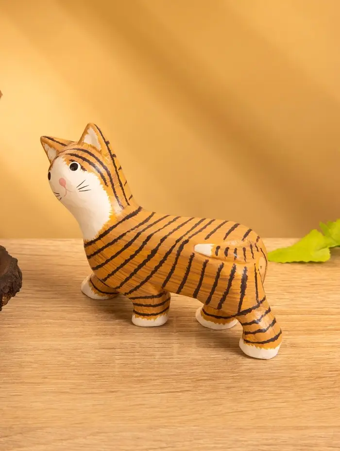 Сувенир &laquo;Полосатая кошка&raquo;, 11&times;3&times;9 см, дерево, МИКС