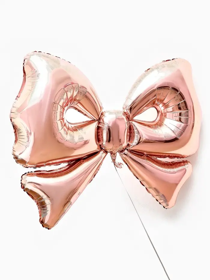 Воздушный шар фольгированный 50" "Бант" цвет розовое-золото