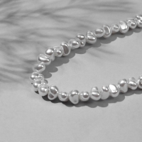 Бусины пластиковые на нити &laquo;Жемчуг&raquo; 1&times;0,7&times;0,3 см, (набор 110 шт.), цвет белый