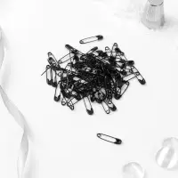 Булавки английские, 19&times;4 мм, 80 шт., цвет чёрный