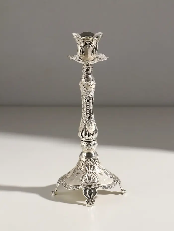 Подсвечник металл на 1 свечу 2,5 см "Деметра" набор 2 шт 9х9х23,5 см